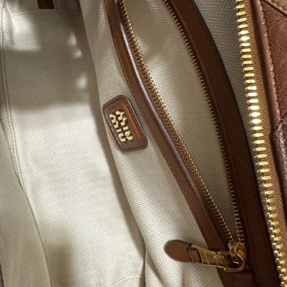 Miu Miu Brown Leather Patchwork Men's Bag - Picture 7 of 17